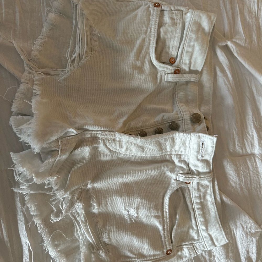 We The Free Crisp White Denim Shorts